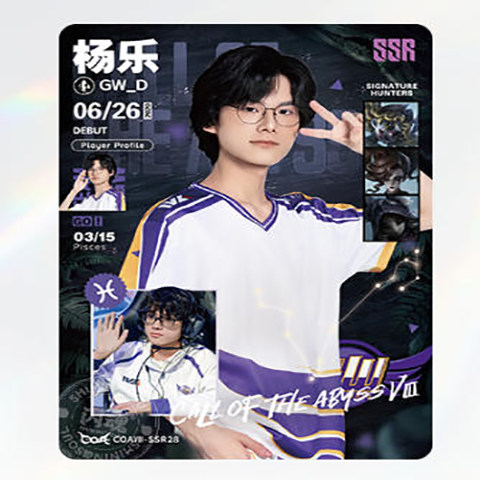 GW战队IVL珍宝集深渊八官方正品选手卡闪魂第五人格赛事收藏卡