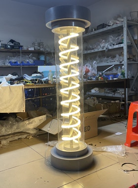 螺旋弹簧造型灯管亚克力发光灯管直播间酒吧KT V艺术空间氛围装饰