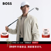 防泼水 26年春季 抓绒内里 BOSS博斯 男士 新款 双滚边腰身夹克