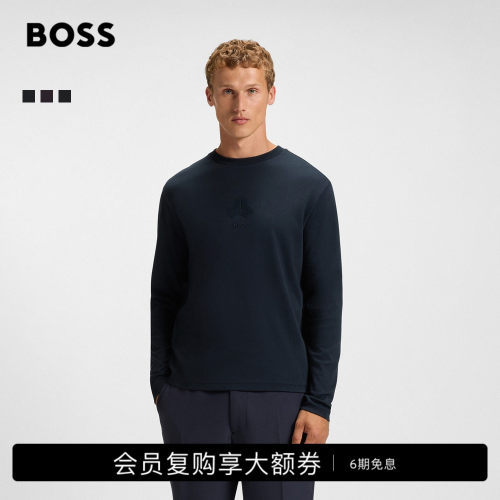 【100%棉】BOSS博斯 高尔夫风艺术图案棉质双面布T恤