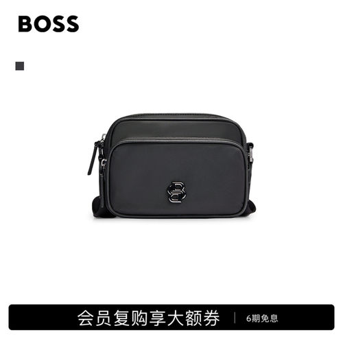 字母交织图案金属装饰挎包