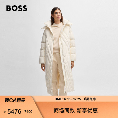 【常规版型】BOSS博斯 女士长款绗缝夹克羽绒服
