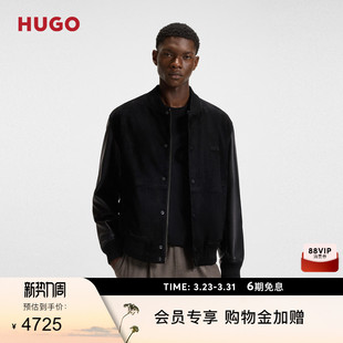 男士 HUGO雨果 羊皮革 绒面皮衣 飞行员夹克皮衣