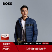 常规版 型 BOSS博斯 男士 立体徽标饰带轻薄绗缝内里填充夹克