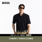 徽标印花双面棉质商务休闲常规版 男士 BOSS博斯 polo衫 100%棉