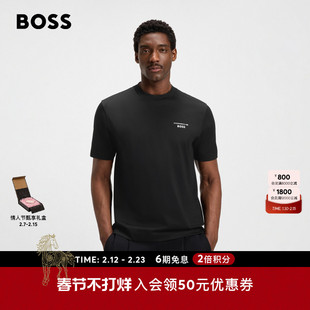 【保时捷联名】BOSS博斯 男士秋款丝光棉T恤