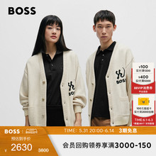 男女同款 龙年限定 BOSS 24春夏新款 刺绣艺术图案情侣开衫