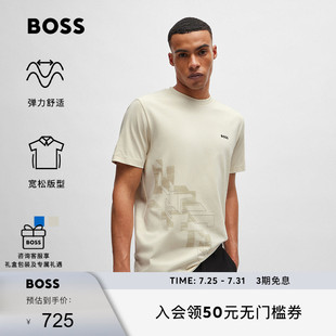 T恤 BOSS博斯 男士 当季 艺术图案弹力棉质宽松短袖