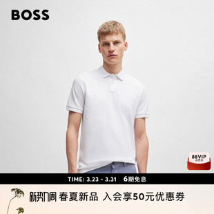 男士 BOSS博斯 26年夏季 新款 Polo衫 双纽扣休闲短袖 礼物