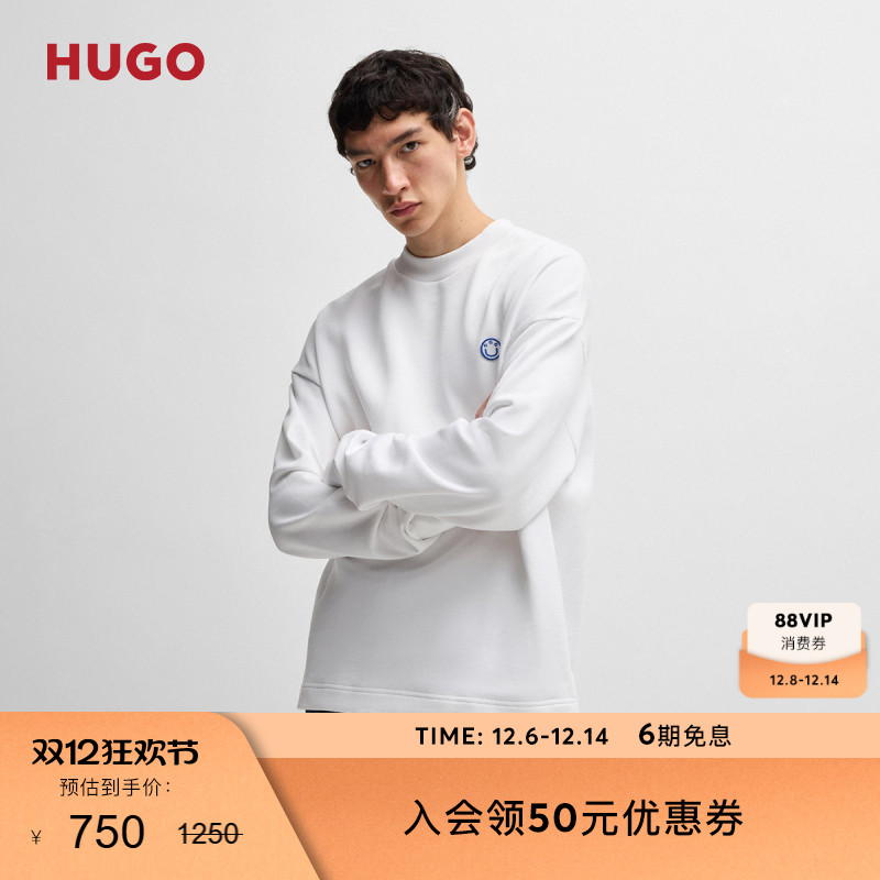 笑脸徽标棉质毛圈布卫衣