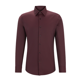 【新年礼物 机能通勤 吸湿排汗】BOSS博斯 男斜纹修身正装衬衫