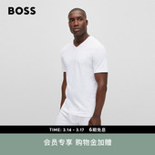 T恤三件套 款 BOSS博斯 男士 T恤 平纹针织V领短袖 经典