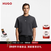 恤 HUGO雨果 短袖 新款 T恤 26年春季 男士 堆叠风徽标棉质混纺
