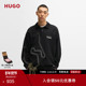 赛车风艺术图案棉质混纺卫衣 男士 POLO领卫衣 HUGO雨果