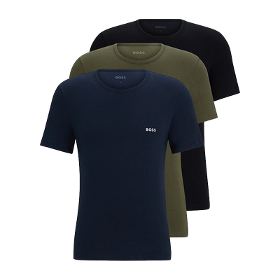 棉质平纹针织打底短袖T恤三件装