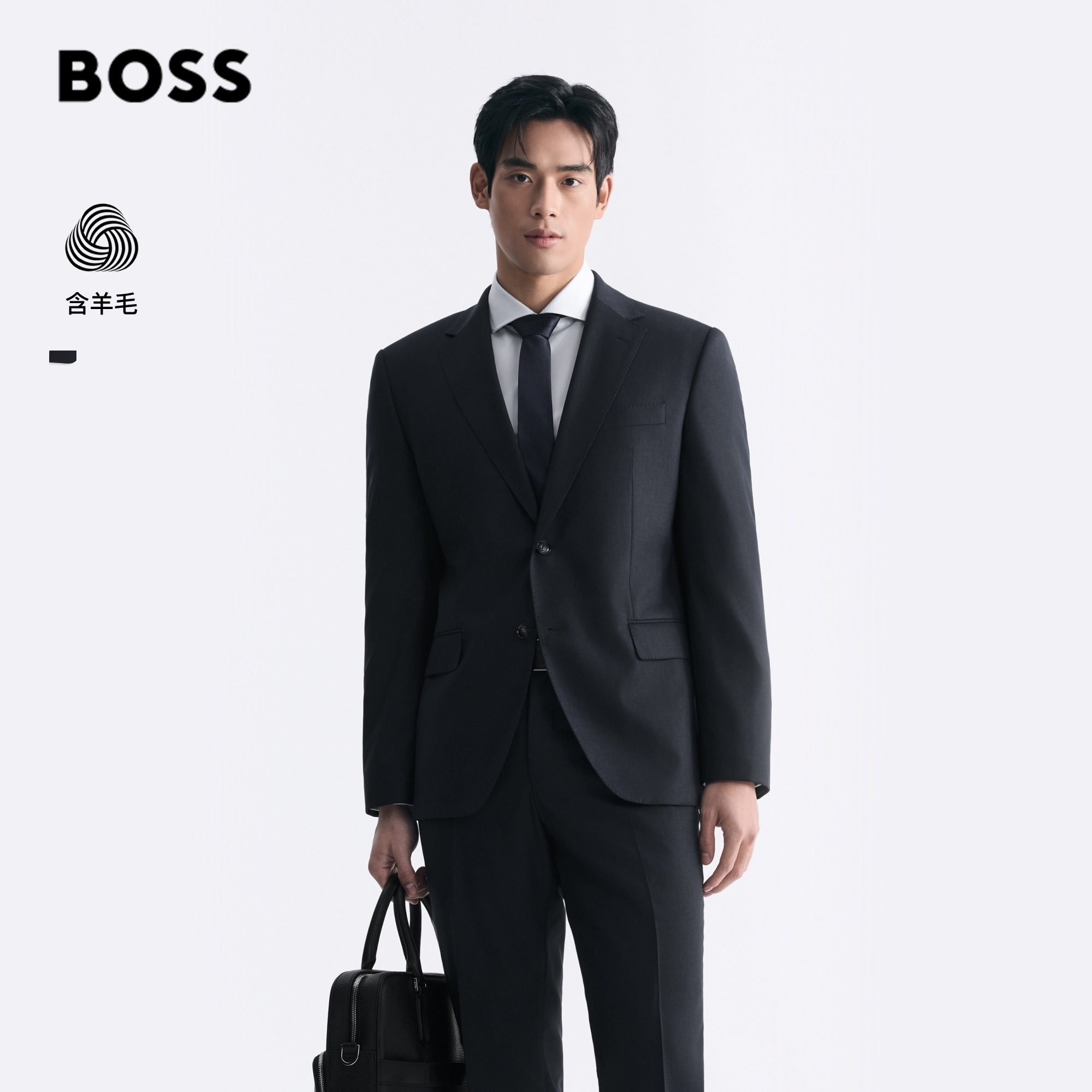 BOSS博斯 男士26年春季新款弹力布料常规版型西装套装