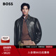 秋冬款 撞色细节皮夹克 BOSS博斯 男士 保时捷联名 羊皮革
