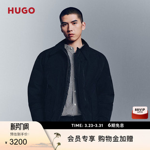 型风衣领设计夹克棉服外套 常规版 HUGO雨果 男士