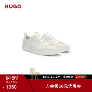 【情人节礼物】HUGO雨果 男士交织字母印花人造革运动鞋