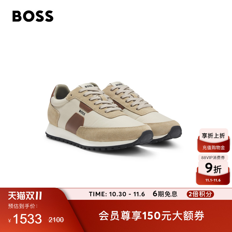 【皮革运动鞋】BOSS博斯 男士2025年秋季新款皮革低帮运动鞋