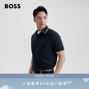 珠地布 弹力修身 24夏季 新款 BOSS雨果博斯男士 短袖 Polo衫 HUGO