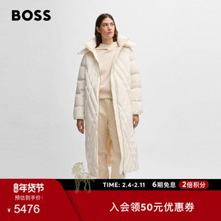 【常规版型】BOSS博斯 女士长款绗缝夹克羽绒服