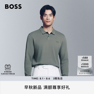 新款 男士 2025秋季 饰棉质Polo衫 徽标装 100%棉 BOSS博斯