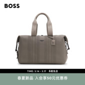 新款 BOSS博斯 26年春季 男士 皮革饰边针织旅行包 阿斯顿马丁联名