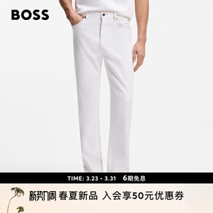 白色弹力牛仔裤 26年春夏新款 男士 BOSS博斯