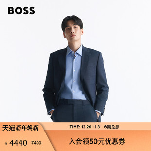 100%羊毛 型羊毛西装 BOSS博斯 微图案常规版 套装 男士