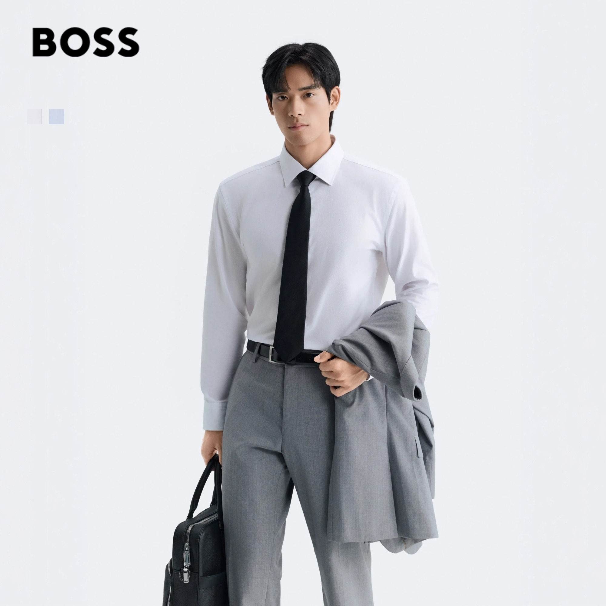 【正装衬衫】BOSS博斯男士26年秋季新款棉质混纺商务长袖白衬衫