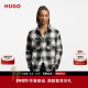 100%棉 新款 HUGO雨果 男士 26年春季 格纹棉质斜纹布宽松版 衬衫
