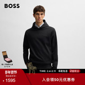 棉质混纺常规版 连帽卫衣 BOSS博斯 男士 情人节礼物 休闲通勤