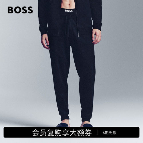 【100%棉】BOSS博斯 男士徽标印花棉质毛圈布卫裤