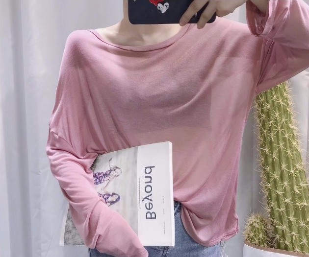 ins小心机露肩防晒纯棉薄款糖果色长袖T恤女宽松韩版百搭上衣在类目 女装/女士精品, T恤中 - 来自Buy2taobao.com提供专业的淘宝代购服务
