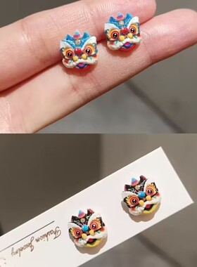 新年2025新款爆款醒狮过年耳钉