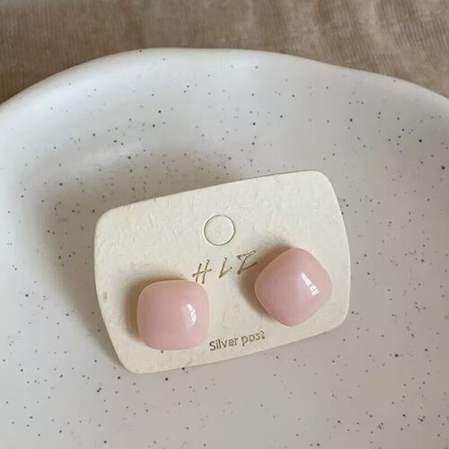 多巴胺马卡龙方糖耳钉甜美百搭