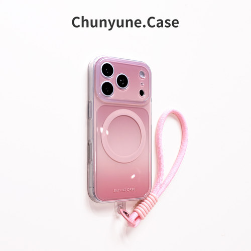 磁吸适用苹果17promax手机壳新款女iPhone17高级感糖果粉色16pro保护套15全包带挂绳14pm巨好看的13软胶外壳