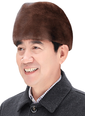 貂帽男士冬季水貂毛整貂裘皮帽护耳保暖百搭中老年人爸爸皮草帽子