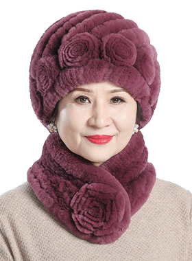 中老年人女秋冬季时尚皮草帽子