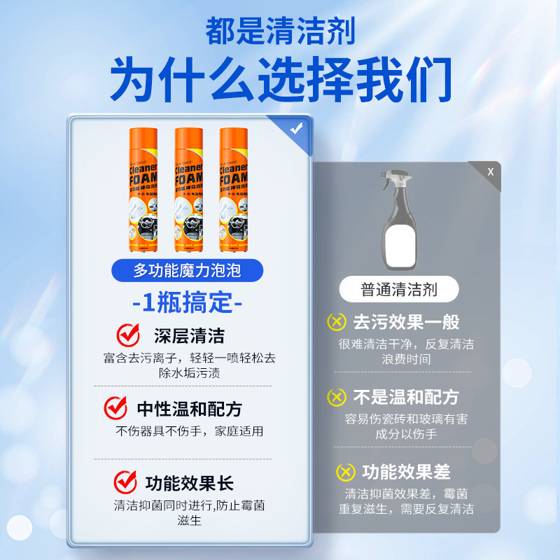 多功能神奇泡泡擦小白鞋泡沫清洁剂去污增白去黄清洗汽车内饰神器