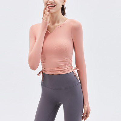 lululorie带胸垫瑜伽服长袖女