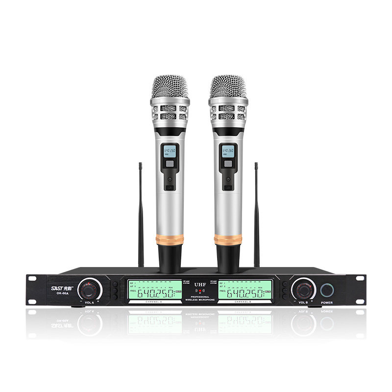 SAST/先科ok-06KTV专业真U段调频防啸叫卡拉OK家庭唱歌无线话筒舞台音响会议室家用电视音箱k歌 一拖二麦克风