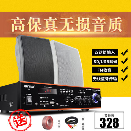 先科壁挂音响店铺专用音箱套装超市室内挂壁喇叭蓝牙挂墙餐厅功放