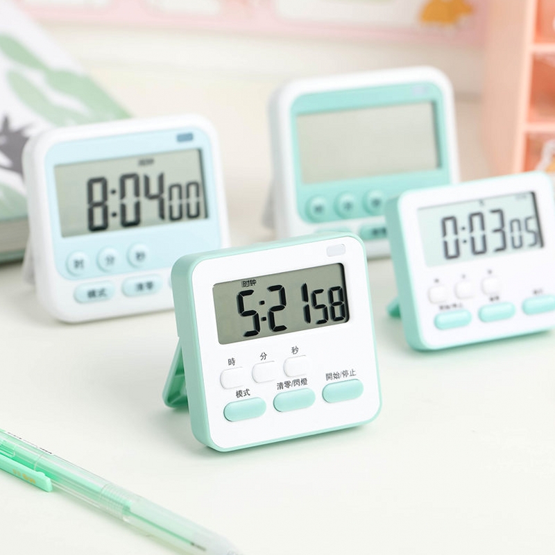 24小时计时器提醒器定时器厨房倒计时器秒表大屏幕磁吸记忆带时钟