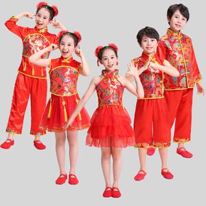 六一演出儿童打鼓舞服小学生秧歌灯笼舞喜庆舞蹈服国风比赛服古风