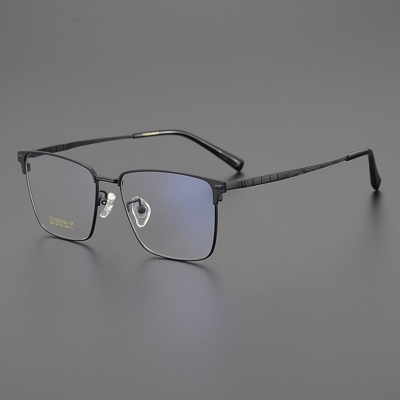 全框风琴腿8343设计师款眉毛架商务男士纯钛框眼镜