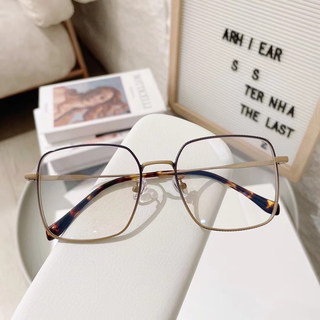 98213新款眼镜复古大框双色眼镜超轻纯钛眼镜框护目眼镜