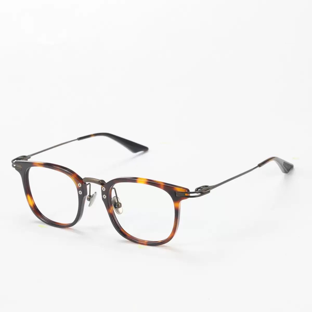 80904方框双色IP电镀眼镜男纯钛厚边高度数近视眼镜眉毛架板材