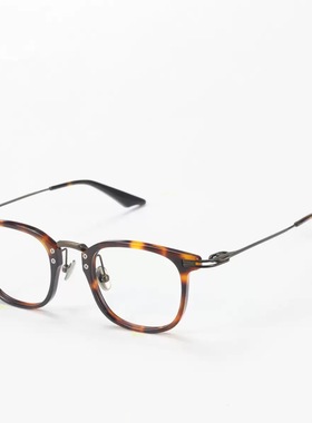 80904方框双色IP电镀眼镜男纯钛厚边高度数近视眼镜眉毛架板材